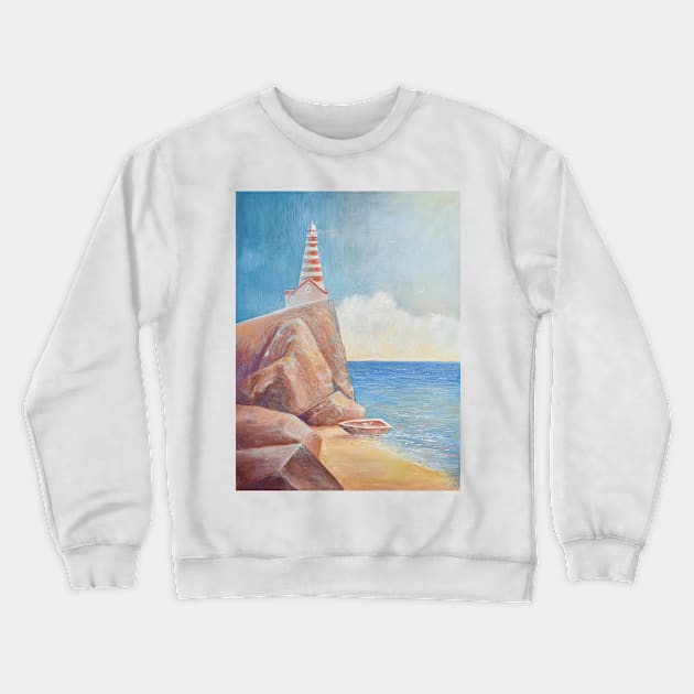 Magic Lighthouse Crewneck Sweatshirt by Olya Yatsenko